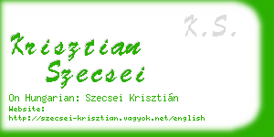 krisztian szecsei business card